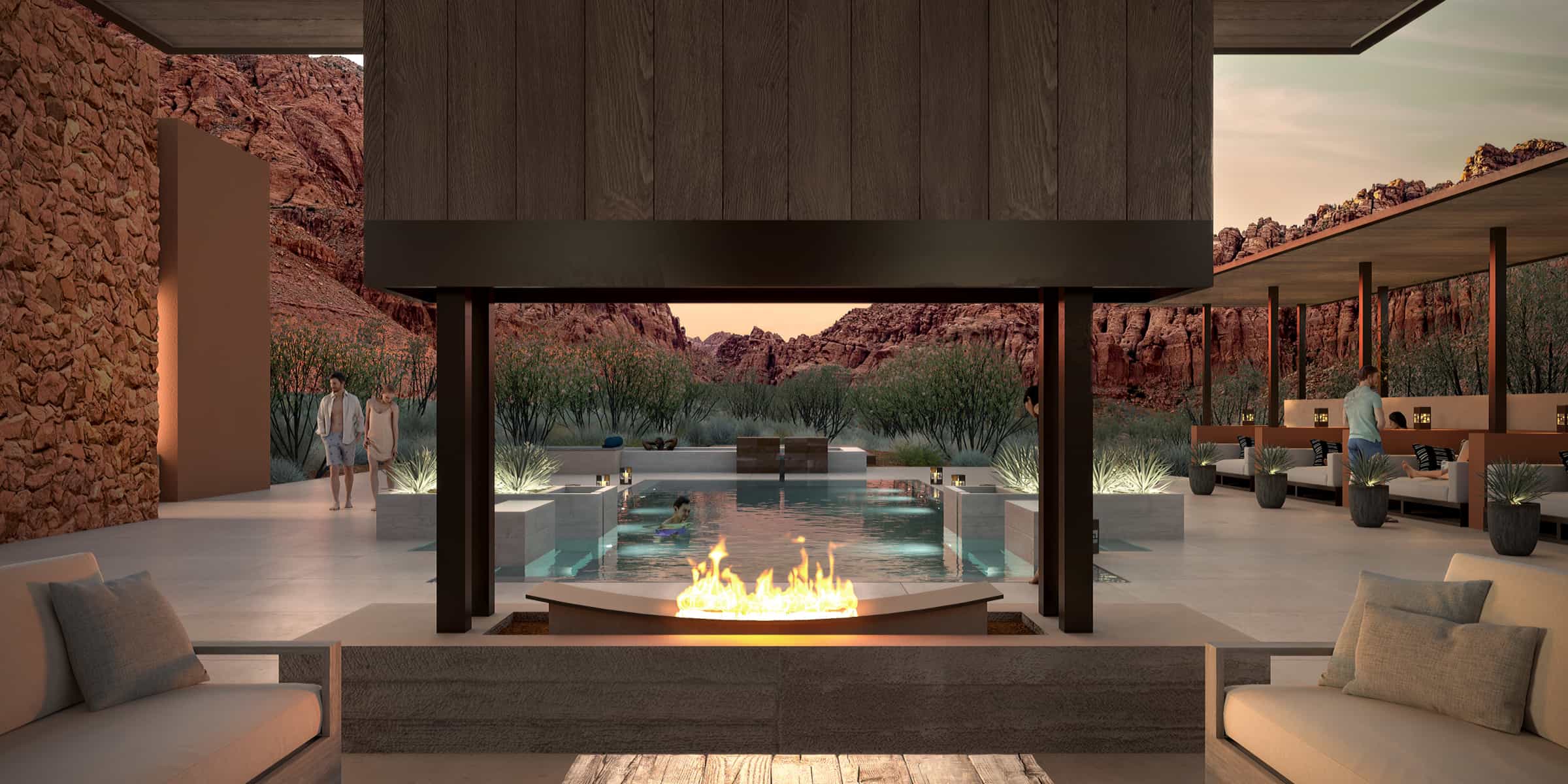 Sentierre Padre Canyon Resort Spa Fire Place